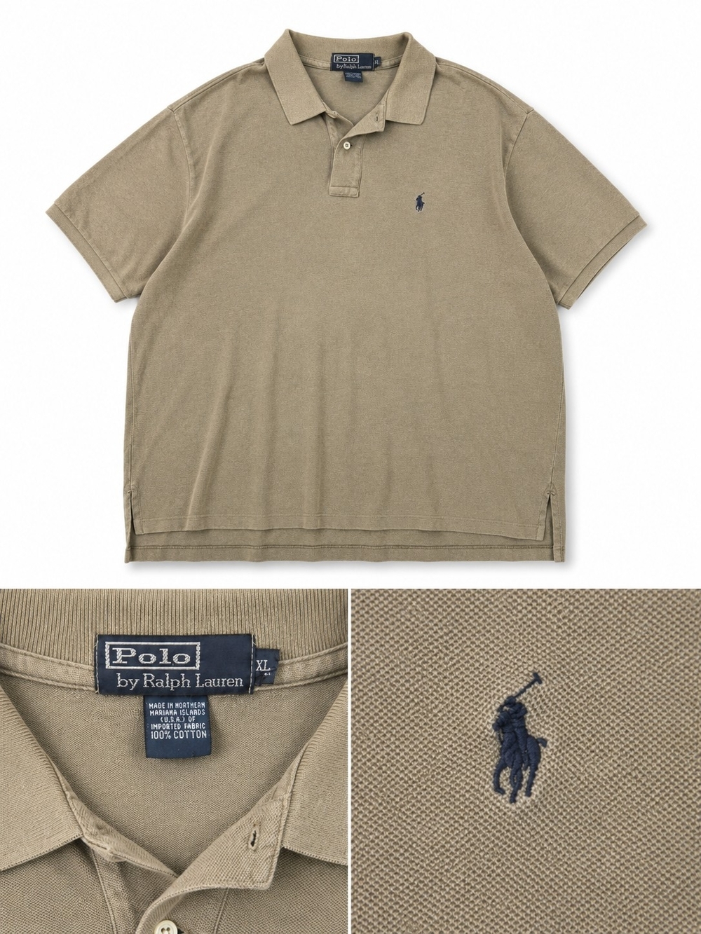 Polo by Ralph Lauren Men's Polo Shirt in Olive Drab with Navy Pony
